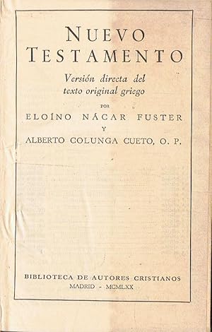 Seller image for NUEVO TESTAMENTO for sale by Librera Torren de Rueda