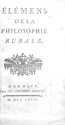 Imagen del vendedor de lmens de la Philosophie rurale. a la venta por Bonnefoi Livres Anciens