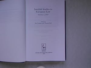 Seller image for Swedish Studies in European Law. Volume 2, 2007. for sale by Antiquariat Bookfarm