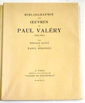 Image du vendeur pour Bibliographie des ?uvres de Paul Valry. (1895-1925). mis en vente par Librairie Jeanne Laffitte