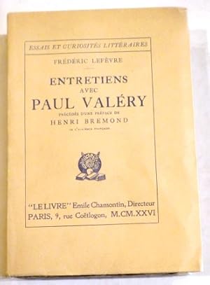 Imagen del vendedor de Entretiens avec Paul Valry. a la venta por Librairie Jeanne Laffitte