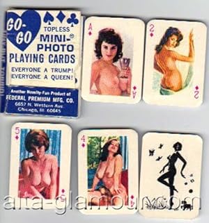 GO-GO TOPLESS MINI-PHOTO PLAYING CARDS; Everyone a Trump! Everyone a Queen!