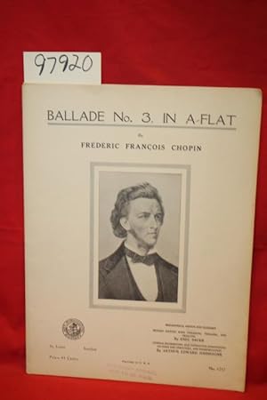 Imagen del vendedor de Ballade No. 3 in A-Flat (Sheet Music PORTRAIT ON COVER ) a la venta por Princeton Antiques Bookshop