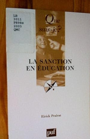 Seller image for La Sanction en ducation for sale by Livresse