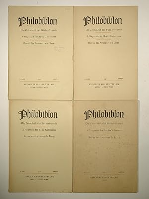 Philobiblon. Eine Zeitschrift für Bücherliebhaber. 11. Jahr 1939, Heft 1/2, 4, 5, 6 und 7/8. 12. ...