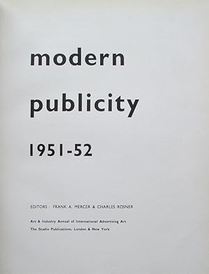 Bild des Verkufers fr Modern publicity 1951-52 zum Verkauf von Antiquariaat Digitalis