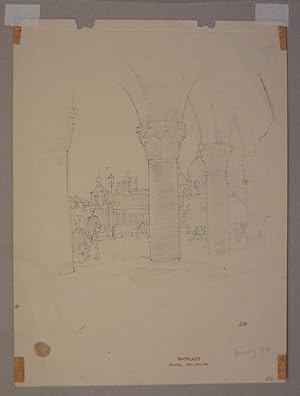Bild des Verkufers fr Venedig, beim Markusplatz. Original Bleistiftzeichnung. zum Verkauf von Biblion Antiquariat