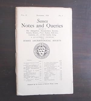 Seller image for Sussex Notes and Queries A Quarterly Journal of the Sussex Archaeological Society. Vol.II., No.4. November 1928 for sale by BRIMSTONES