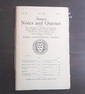 Seller image for Sussex Notes and Queries A Quarterly Journal of the Sussex Archaeological Society. Vol.III., No.6. May 1931 for sale by BRIMSTONES