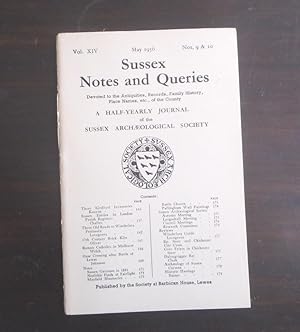 Seller image for Sussex Notes and Queries A Quarterly Journal of the Sussex Archaeological Society. Vol.XIV., Nos.9 and 10, May 1956 for sale by BRIMSTONES