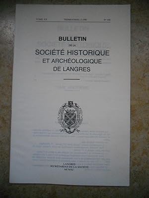 Image du vendeur pour Bulletin de la Societe historique et archeologique de Langres - XXe tome - n298 mis en vente par Frederic Delbos