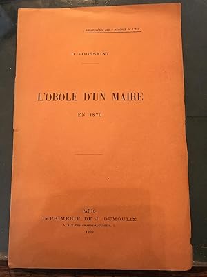 L'obole d'un maire en 1870.