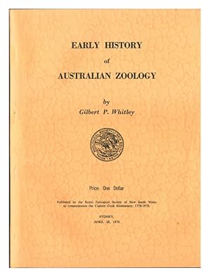 Immagine del venditore per Early history of Australian zoology. venduto da Andrew Isles Natural History Books