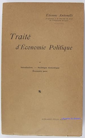 Seller image for Trait d'conomie politique, Tome 1 Introduction Sociologie conomique Economie pure for sale by Librairie du Bassin