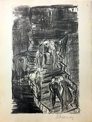 Treppe in Fiesole. Lithographie.