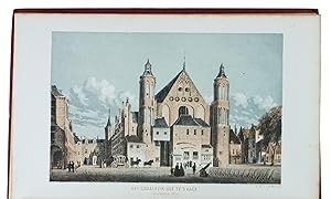 Bild des Verkufers fr Merkwaardige kasteelen in Nederland. Derde druk.Amsterdam, G.W. Tielkemeijer, 1854-1861. 6 volumes (3 series). 8vo. With 6 chromolithographed armorial frontispieces in black, gold, silver & colours; 6 lithographed title-pages, each with a lithographed scene in black & 2 colours; 38 lithographed views of castles & mansions mostly in black & 2 colours; 2 tinted and 1 chromolithographed plates with plans, views, etc.; and 3 wood-engravings in the text. Original publisher's richly gold- and blind-blocked red cloth. zum Verkauf von ASHER Rare Books