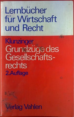 Seller image for Lernbcher fr Wirtschaft und Recht. Grundzge des Gesellschaftsrechts, 2. Auflage for sale by biblion2