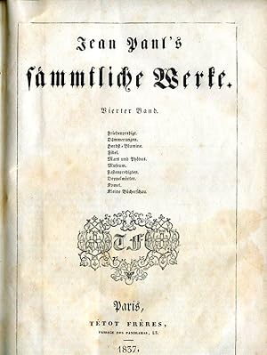 Bild des Verkufers fr Jean Paul's smmtliche Werke (Pariser Ausgabe deutscher Classiker). 4 Bdd. zum Verkauf von Antiquariat & Buchhandlung Rose