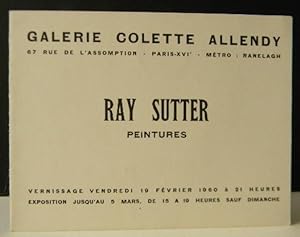 RAY SUTTER. Peintures. Carton dinvitation au vernissage de lexposition des peintures de Ray Sut...