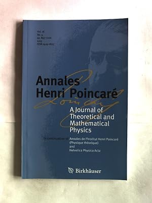 Bild des Verkufers fr Annales Henri Poincare. A Journal of Theoretical and Mathematical Physics. Volume 16, No. 4 (2015). zum Verkauf von Antiquariat Bookfarm