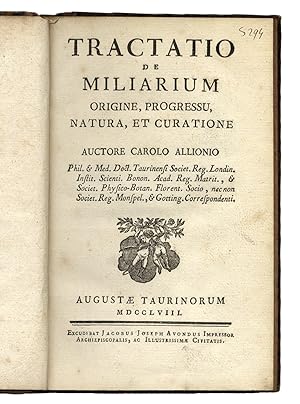Immagine del venditore per Tractatio de Miliarium origine, progressu, natura, et curatione. venduto da Libreria Antiquaria Pregliasco
