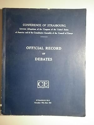 Seller image for OFFICIAL RECORD OF DEBATES. CONFERENCE OF STRASBOURG - Strasbourg 1951 for sale by Llibres del Mirall