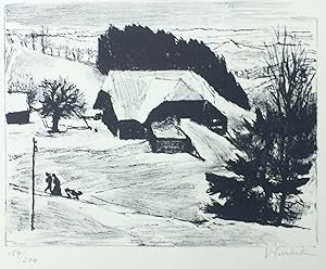 Seller image for Winter in Guggisberg I mit Haus for sale by Rolf Nlkes - kunstinsel.ch