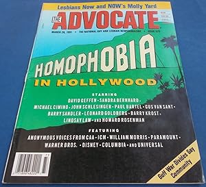 Imagen del vendedor de The Advocate (Issue No. 573, March 26, 1991): The National Gay and Lesbian Newsmagazine Magazine (Cover Story: Homophobia in Hollywood) a la venta por Bloomsbury Books