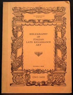 Bibliography of Italian Late Renaissance Art: 1540-1600