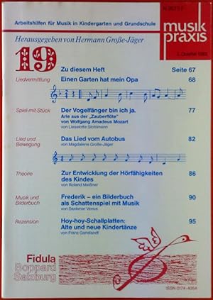 Bild des Verkufers fr Musikpraxis. Arbeitshilfen fr Musik in Kindergarten und Grundschule. HEFT 19 - 3. Quartal 1983 zum Verkauf von biblion2