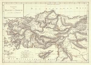 Charte von Klein-Asien für die Reise von Griffith. Routenkolorierte Kupferstich-Karte.