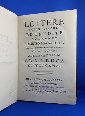 Image du vendeur pour Lettere scientifiche, ed erudite. mis en vente par Libreria Antiquaria Pregliasco