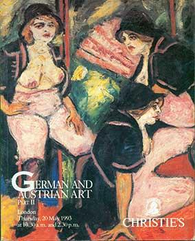 German and Austrian Art Part II. May 20, 1993. Sale # Teutonic II-5023. Lot #s 301-662.