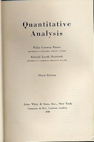 Immagine del venditore per Quantitative analysis venduto da L'ivre d'Histoires