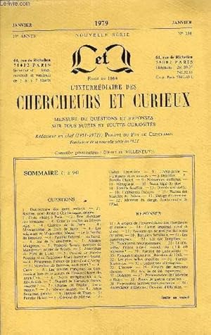 Image du vendeur pour L'INTERMEDIAIRE DES CHERCHEURS ET CURIEUX N 334 - QUESTIONS ! :Dictionnaire des mots anciens. -  3 :Beseleel, nom donn  Charlemagne, origine.   3 : Flotte viking  Paris.   3 : Sion, chevalier des croisades.   4 : Cotte de mailles au Moyen Age mis en vente par Le-Livre