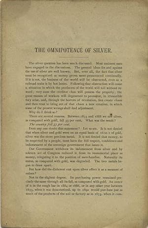 Seller image for The Omnipotence of Silver for sale by Kaaterskill Books, ABAA/ILAB