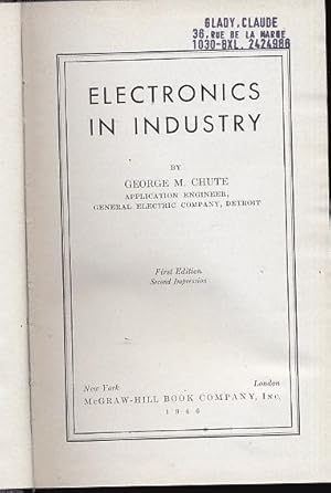 Image du vendeur pour Electronics in industry mis en vente par L'ivre d'Histoires