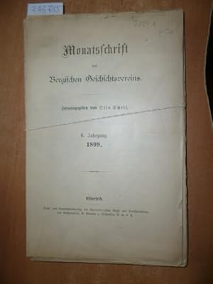 Imagen del vendedor de Monatsschrift des Bergischen Geschichtsvereins - 6. Jahrgang, 1899. komplett a la venta por Gebrauchtbcherlogistik  H.J. Lauterbach