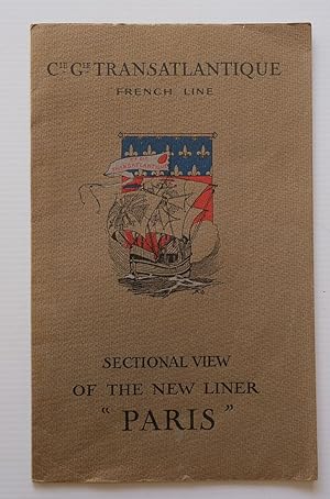 CIE GLE TRANSATLANTIQUE FRENCH LINE SECTIONAL VIEW OF THE NEW LINER "PARIS"