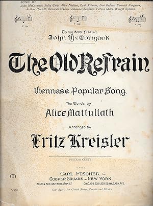 Seller image for THE OLD REFRAIN. VIENNESE POPULAR SONG. for sale by Legacy Books