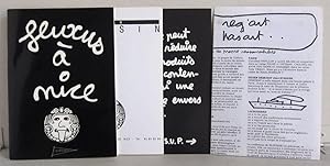 Seller image for Fluxus a Nice - Begleitbroschur und Einladungen zur Ausstellung in Nizza / Nice in 1989 bei Galerie Lola Gassin - Ben Vautier, Maciunas, Robert Bozzi, Serge Oldenbourg etc. + 2 Ben Vautier Dokumente (Billet d'informatione - Matrizendruck) for sale by Verlag IL Kunst, Literatur & Antiquariat