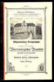 Allgemeines Programm der im Jahr 1898 gegründeten Württembergischen Bauschule.