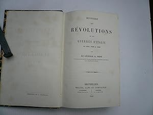 Bild des Verkufers fr Histoire des Revolutions et des guerres d Italie 1847-1849, Pepe zum Verkauf von Hammelburger Antiquariat