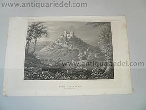Meiningen, Burg Landsberg, anno 1850, Stahlstich