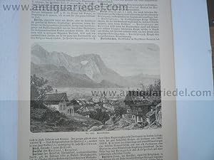 Bild des Verkufers fr Garmisch Partenkirchen, anno 1890, Holzstich zum Verkauf von Hammelburger Antiquariat