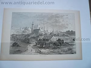 Bild des Verkufers fr Landsberg, anno 1880, Holzstich zum Verkauf von Hammelburger Antiquariat