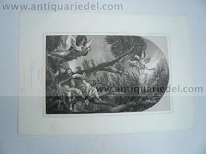 Death of St. Peter, Tizian, anno 1850, Steelengraving