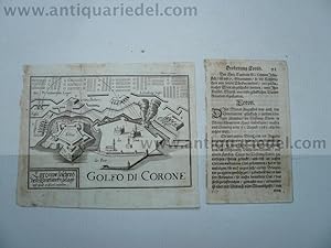 Koroni, Belagerung von 1685 Kupferstich mit Erläuterungstext