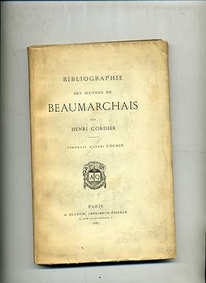 Bild des Verkufers fr BIBLIOGRAPHIE DES  UVRES DE BEAUMARCHAIS . PORTRAIT D APRS COCHIN . zum Verkauf von Librairie CLERC