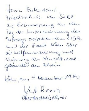 Imagen del vendedor de Albertus Magnus. Ausstellung zum 700. Todestag. Historisches Archiv der Stadt Kln, 15. November 1980 - 22. Februar 1981. Seiner Heiligkeit Papst Johannes Paul II. zum Besuch des Grabes des heiligen Albert des Groen am 15. November 1980 gewidmet von der Stadt Kln. a la venta por Fundus-Online GbR Borkert Schwarz Zerfa